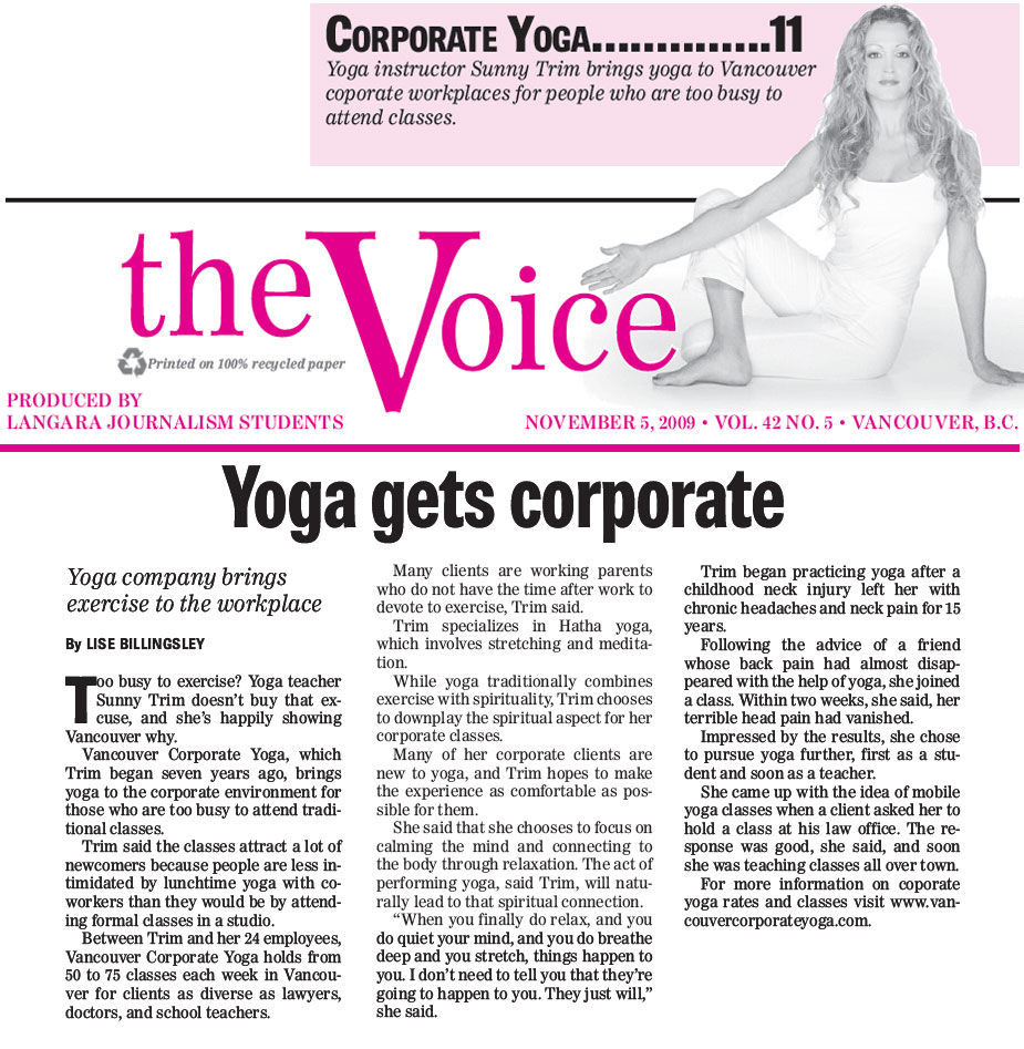The Voice - Nov 5, 2009 The Voice - Nov 5, 2009